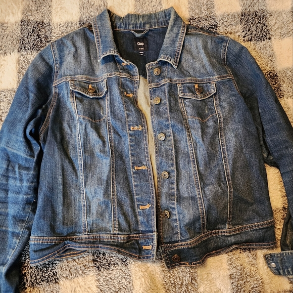 GAP Jackets & Blazers - GAP Women's Distressed Blue Denim Jacket